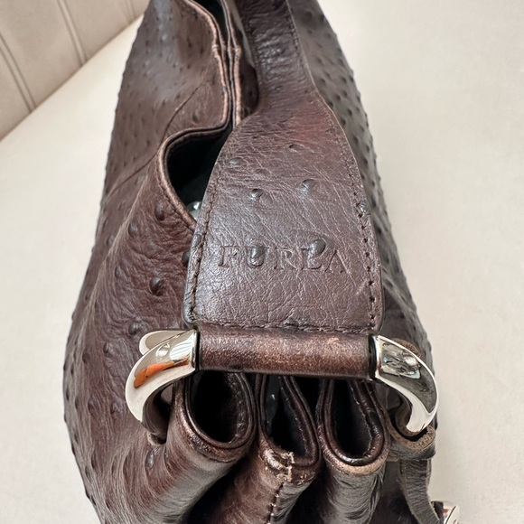 FURLA | Vintage Croc Leather Hand/Shoulder Bag - Picture 3 of 9